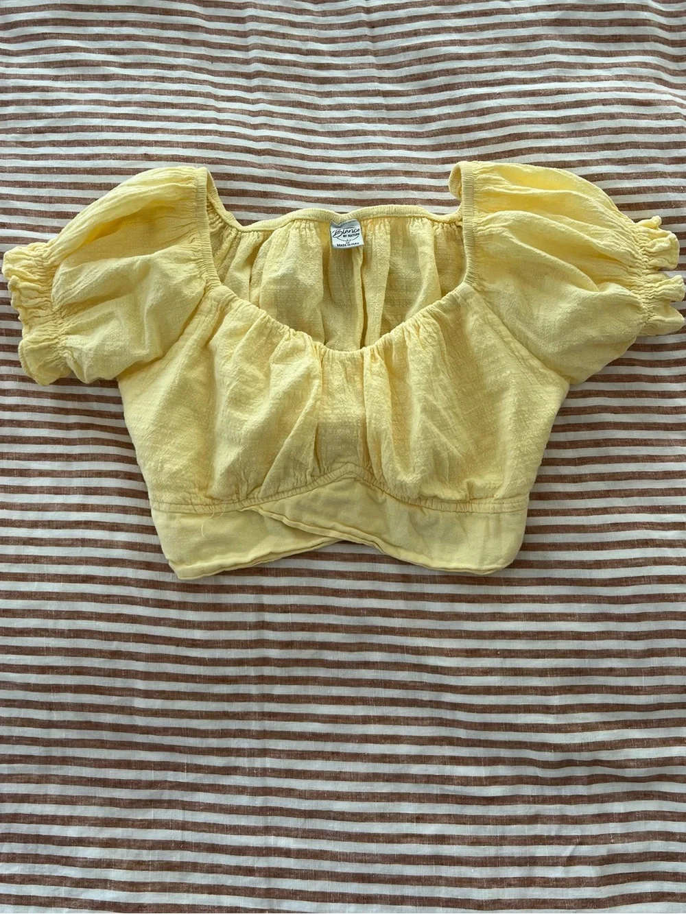 100% Cotton Blanco by Nature Crop Top - Women's Summer Top - Picture 3 of 6